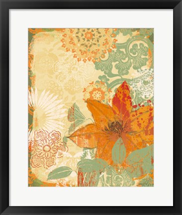 Framed Folk Flower II Print