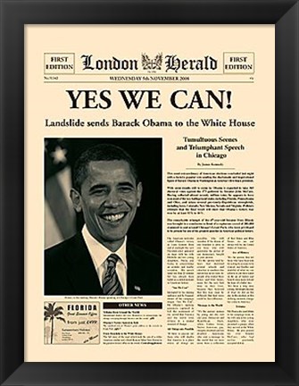 Framed Yes We Can! Print