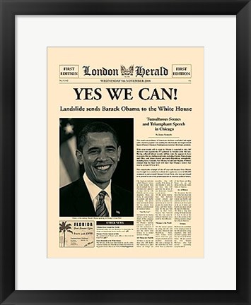 Framed Yes We Can! Print