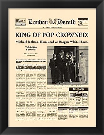 Framed King Of Pop Crowned Print