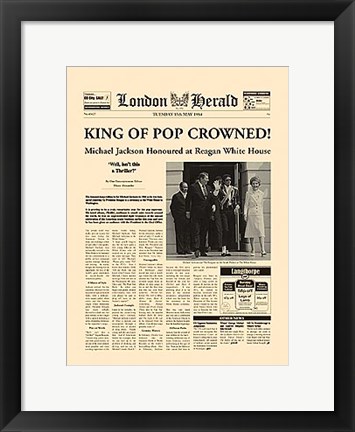 Framed King Of Pop Crowned Print