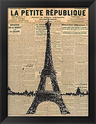 Framed Paris Journal I Print