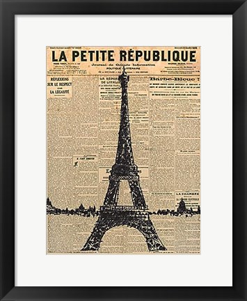 Framed Paris Journal I Print