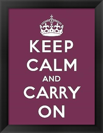 Framed Keep Calm And Carry On III Print