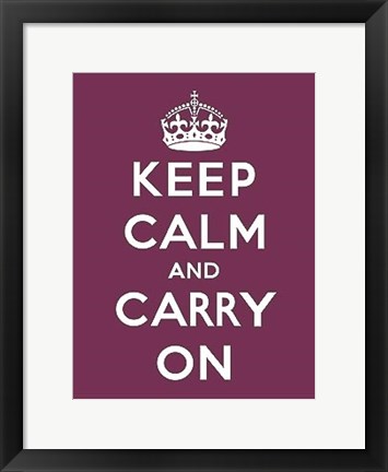 Framed Keep Calm And Carry On III Print