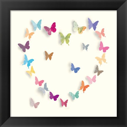 Framed Butterfly Heart I Print