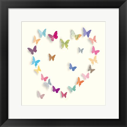 Framed Butterfly Heart I Print