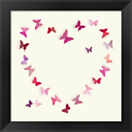 Framed Butterfly Heart II Print