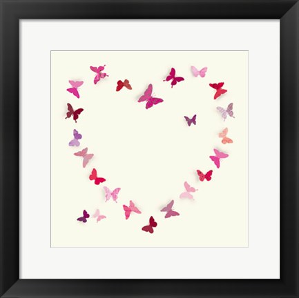 Framed Butterfly Heart II Print