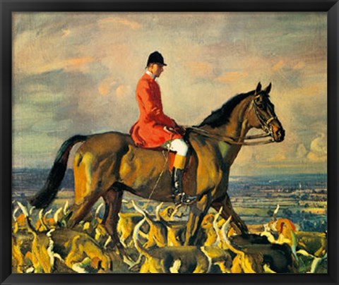 Framed Major T. Bouch and the Belvoir Hounds Print