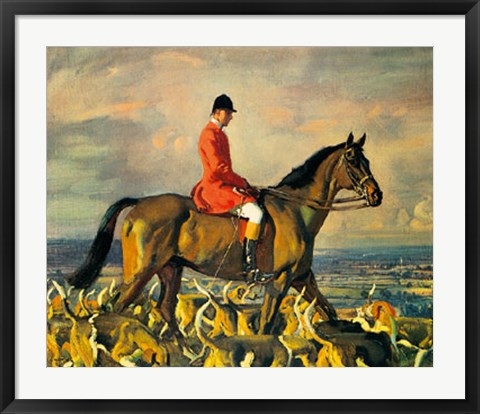 Framed Major T. Bouch and the Belvoir Hounds Print