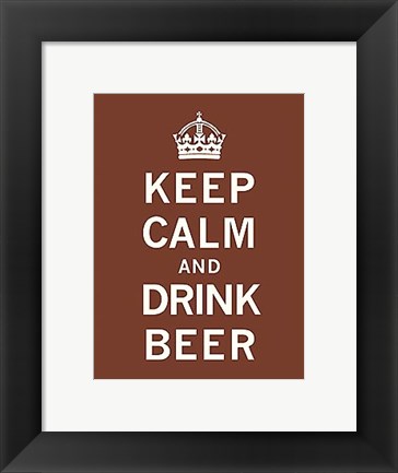 Framed Keep Calm and Drink Beer Print