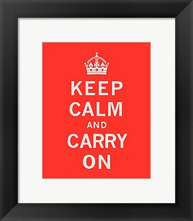 Framed Keep Calm And Carry On II Print