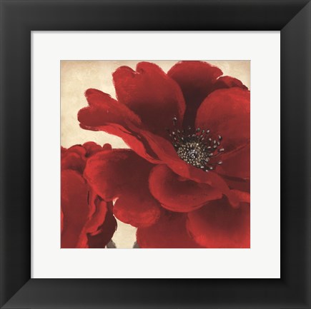 Framed Red Peony I Print