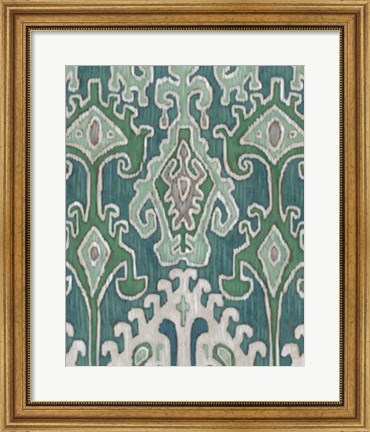 Framed Emerald Ikat II Print