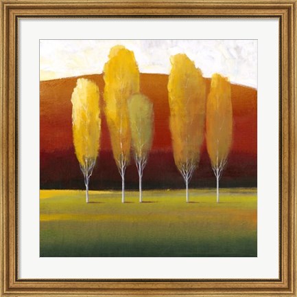 Framed Glowing Trees II Print