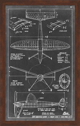Framed Aeronautic Blueprint III Print