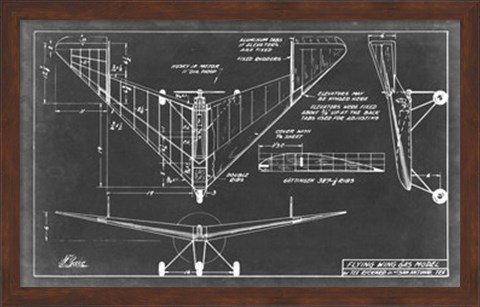 Framed Aeronautic Blueprint V Print