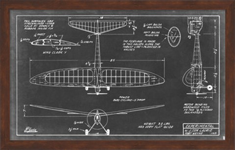 Framed Aeronautic Blueprint VI Print