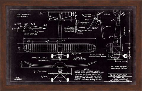 Framed Aeronautic Blueprint VII Print