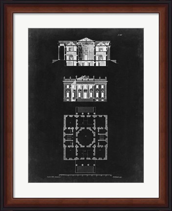 Framed Graphic Building &amp; Plan V Print