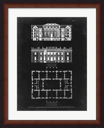 Framed Graphic Building &amp; Plan VI Print