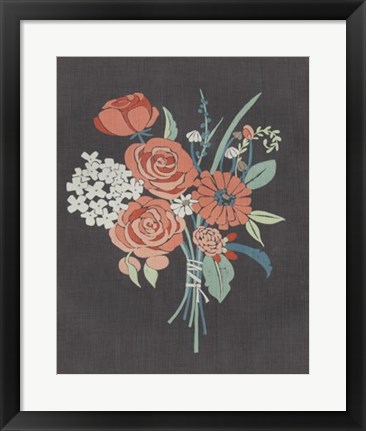 Framed Coral Bouquet II Print