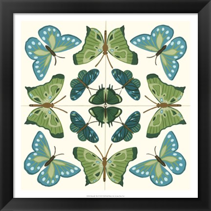 Framed Butterfly Tile I Print