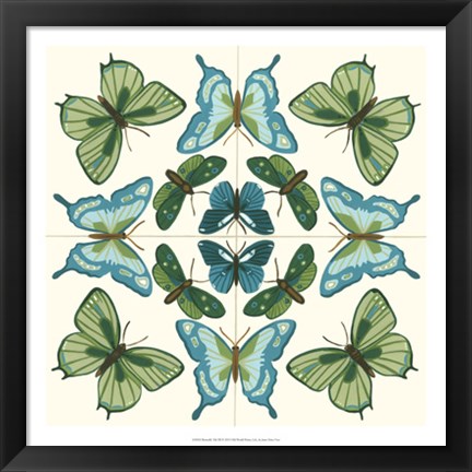 Framed Butterfly Tile III Print