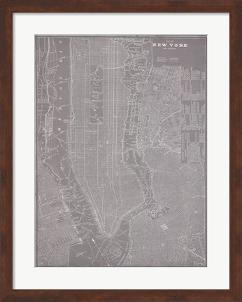 Framed City Map of New York Print