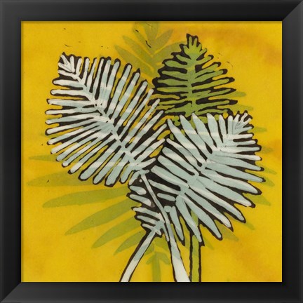 Framed Gold Batik Botanical III Print