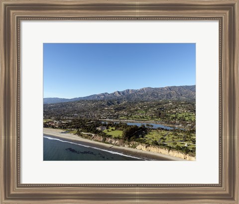 Framed Aerial view Santa Barbara, California Print