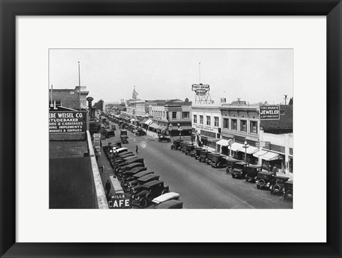 Framed Downtown Anaheim 1932 Print