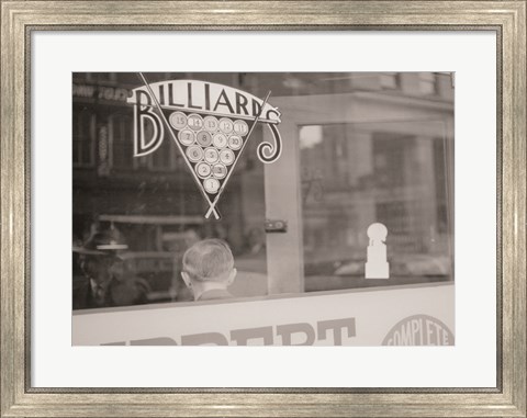 Framed Billiards Hall, Greensboro, North Carolina Print