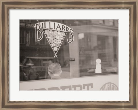 Framed Billiards Hall, Greensboro, North Carolina Print