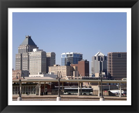 Framed Greensboro Skyline Print