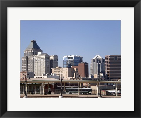 Framed Greensboro Skyline Print