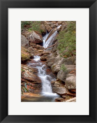 Framed Skinny Dip Falls in Western North Carolina Print