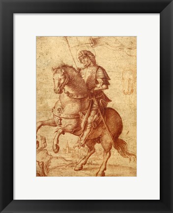 Framed Saint on Horseback Print