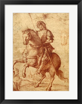 Framed Saint on Horseback Print