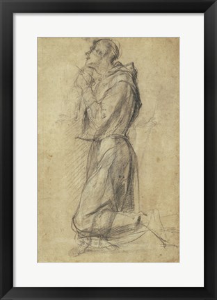 Framed Study of Saint Francis Print