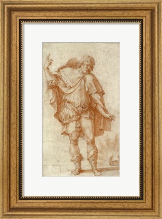 Framed Study of a Male Figure Print