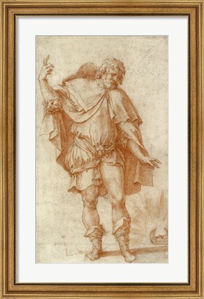 Framed Study of a Male Figure Print