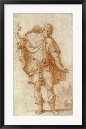 Framed Study of a Male Figure Print