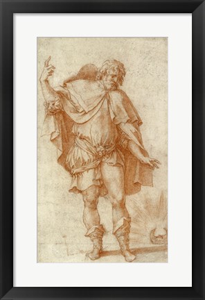 Framed Study of a Male Figure Print