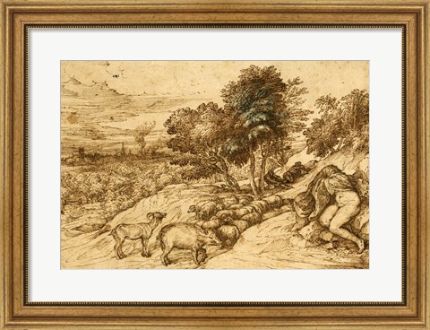 Framed Pastoral Scene Print