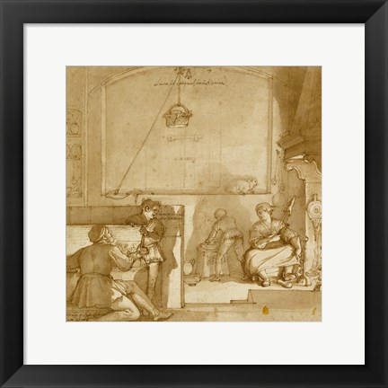 Framed Taddeo in the House of Giovanni Piero Calabrese Print