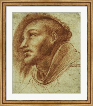 Framed Study of a Franciscan Monk Print