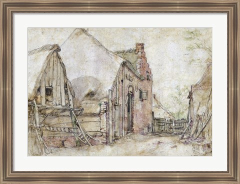 Framed View of a Farm Courtyard Print