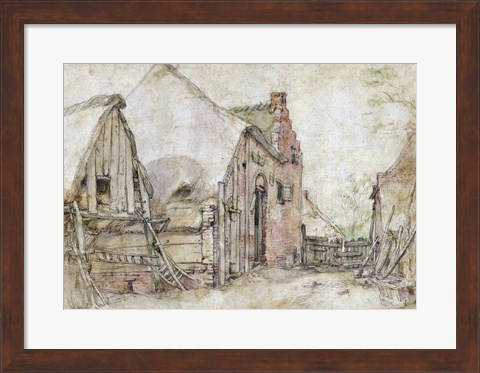 Framed View of a Farm Courtyard Print